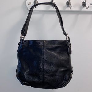 COACH PEBBLE LEATHER SHOULDER BAG SIZE APPROX 11x13x4